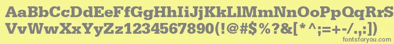 SerifastdBlack-Schriftart – Graue Schriften auf gelbem Hintergrund