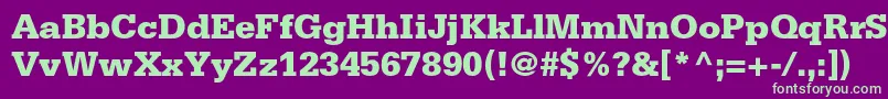 SerifastdBlack-fontti – vihreät fontit violetilla taustalla