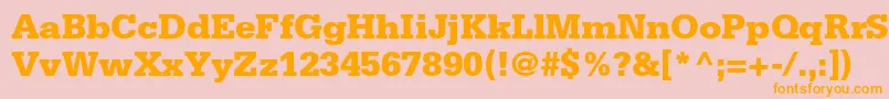 SerifastdBlack Font – Orange Fonts on Pink Background