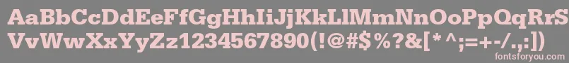 SerifastdBlack-fontti – vaaleanpunaiset fontit harmaalla taustalla
