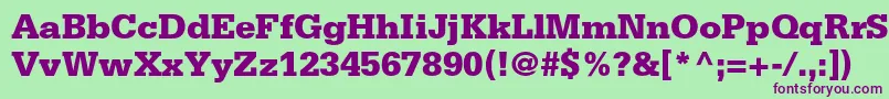SerifastdBlack Font – Purple Fonts on Green Background