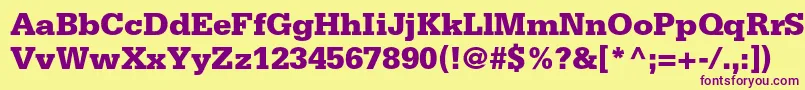SerifastdBlack-fontti – violetit fontit keltaisella taustalla