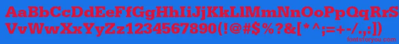 SerifastdBlack Font – Red Fonts on Blue Background