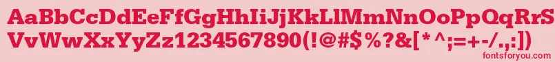 Czcionka SerifastdBlack – czerwone czcionki na różowym tle