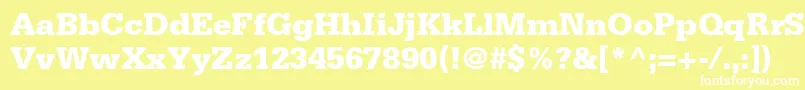 SerifastdBlack-fontti – valkoiset fontit keltaisella taustalla