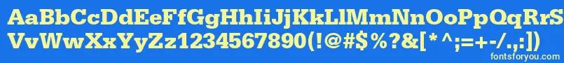 SerifastdBlack Font – Yellow Fonts on Blue Background
