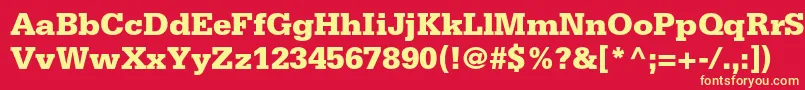 SerifastdBlack Font – Yellow Fonts on Red Background