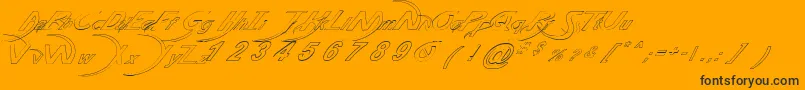 PaulsPoisonFont-Schriftart – Schwarze Schriften auf orangefarbenem Hintergrund