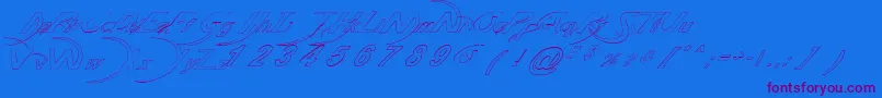 PaulsPoisonFont-Schriftart – Violette Schriften auf blauem Hintergrund