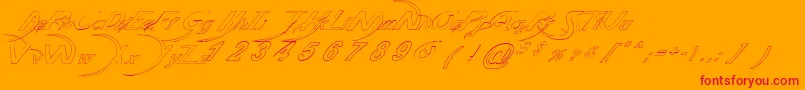 PaulsPoisonFont-Schriftart – Rote Schriften auf orangefarbenem Hintergrund