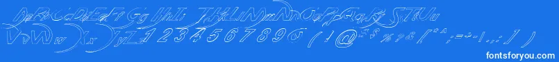 PaulsPoisonFont-Schriftart – Weiße Schriften auf blauem Hintergrund