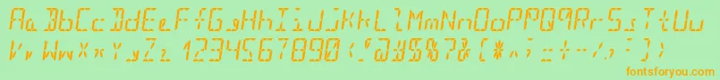 Segment16bBoldItalic Font – Orange Fonts on Green Background