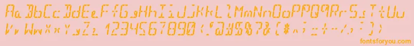 Segment16bBoldItalic Font – Orange Fonts on Pink Background