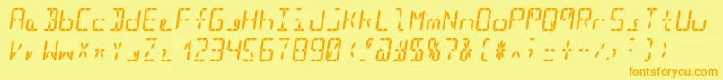 フォントSegment16bBoldItalic – オレンジの文字が黄色の背景にあります。