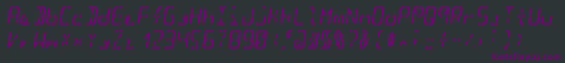Czcionka Segment16bBoldItalic – fioletowe czcionki na czarnym tle
