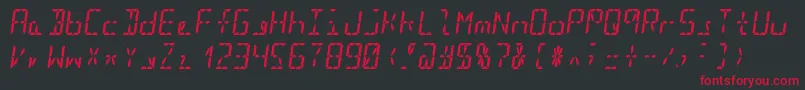 Segment16bBoldItalic Font – Red Fonts on Black Background
