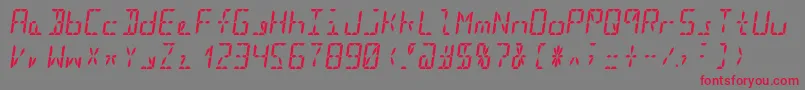 Segment16bBoldItalic-fontti – punaiset fontit harmaalla taustalla