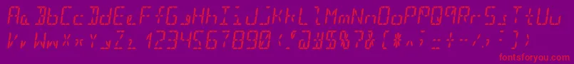 Segment16bBoldItalic Font – Red Fonts on Purple Background