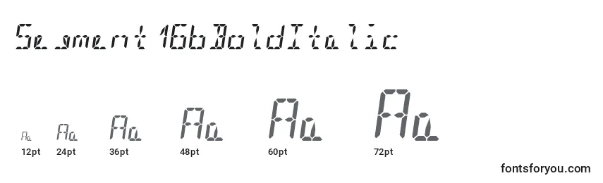 Größen der Schriftart Segment16bBoldItalic