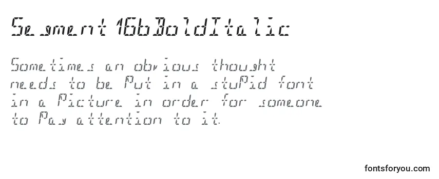Schriftart Segment16bBoldItalic