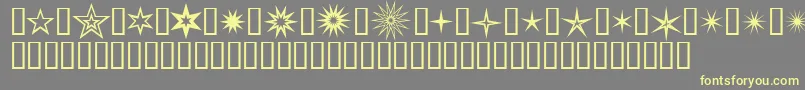 フォントWeStarcrazy1 – 黄色のフォント、灰色の背景