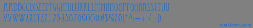 フォントEccentricstd – 灰色の背景に青い文字