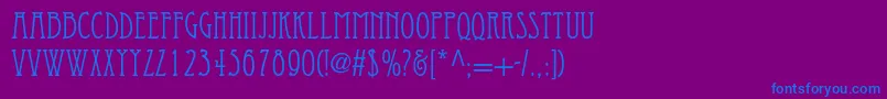 フォントEccentricstd – 紫色の背景に青い文字