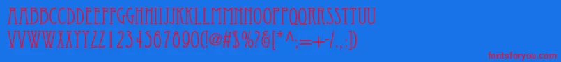 Eccentricstd Font – Red Fonts on Blue Background