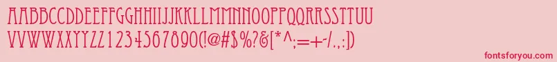 フォントEccentricstd – ピンクの背景に赤い文字