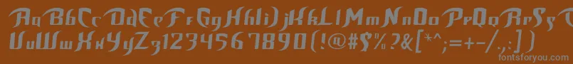 フォントUnofficialBopFont – 茶色の背景に灰色の文字