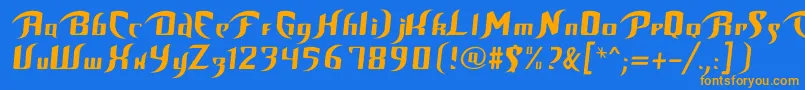 Шрифт UnofficialBopFont – оранжевые шрифты на синем фоне