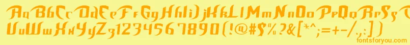 UnofficialBopFont Font – Orange Fonts on Yellow Background