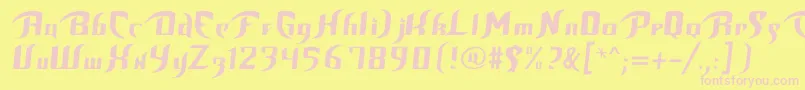 UnofficialBopFont Font – Pink Fonts on Yellow Background