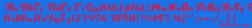 UnofficialBopFont Font – Red Fonts on Blue Background