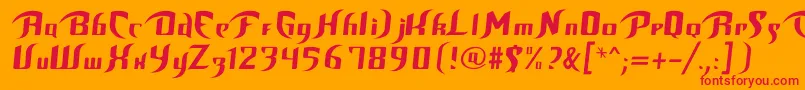 フォントUnofficialBopFont – オレンジの背景に赤い文字