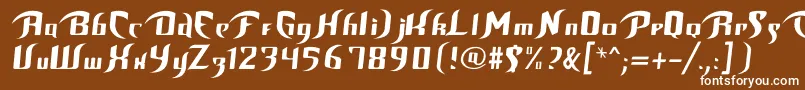 Шрифт UnofficialBopFont – белые шрифты на коричневом фоне