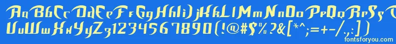 Шрифт UnofficialBopFont – жёлтые шрифты на синем фоне