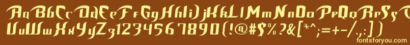 Czcionka UnofficialBopFont – żółte czcionki na brązowym tle