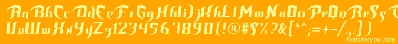 UnofficialBopFont-Schriftart – Gelbe Schriften auf orangefarbenem Hintergrund