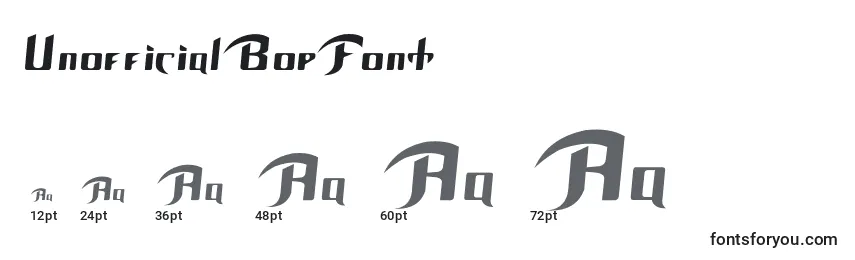 UnofficialBopFont Font Sizes