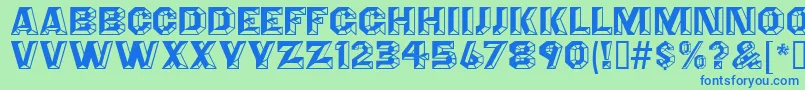 Weitere Informationen zur AnglesMf-Schriftart AnglesMf-Schriftart – Blaue Schriften auf grünem Hintergrund