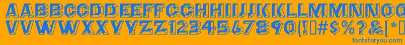 フォントAnglesMf – オレンジの背景に青い文字