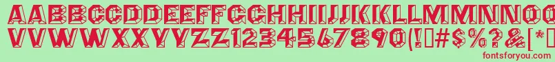 AnglesMf Font – Red Fonts on Green Background