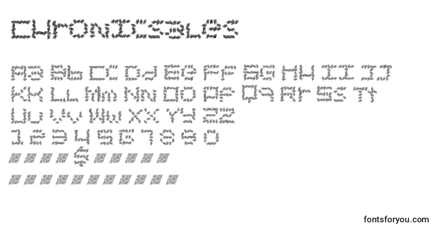 A fonte Chronicsales – alfabeto, números, caracteres especiais