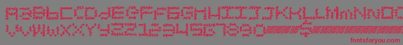 フォントChronicsales – 赤い文字の灰色の背景