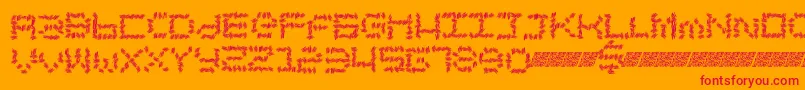 Chronicsales-Schriftart – Rote Schriften auf orangefarbenem Hintergrund