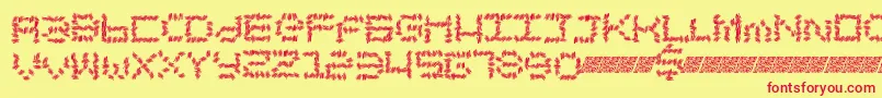 Chronicsales-fontti – punaiset fontit keltaisella taustalla