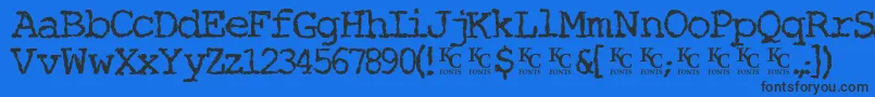 Шрифт Miserylovescompanydemo – чёрные шрифты на синем фоне