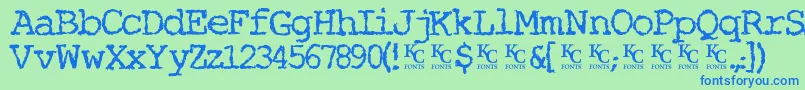 Miserylovescompanydemo Font – Blue Fonts on Green Background