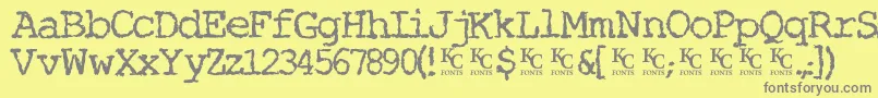 Miserylovescompanydemo Font – Gray Fonts on Yellow Background